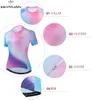 Jersey de ciclismo retro Keyiyuan Women039s 2022 Road Mtb Shirt Roupeding Roupeding Summer Summer Short Sleeve Sports Tops Breathable1450159