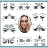 Nagelkonstdekorationer Salong Health Beauty Rhinestone Festival Face Jewels Sticker Fake Tattoo Stickers Body Glitter Tattoos GEMS FL7666575