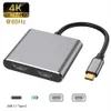 USB C Type C naar Dual HDTV Adapter 4K60hz 2 in 1 Converter voor MacBook Pro Air mobiele telefoon