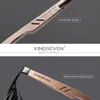 KINGSEVEN Design Aluminum+Handmade Walnut Wooden Sunglasses Men Polarized Eyewear Accessories Sun Glasses For Women 220511