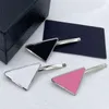 Metal Clip Designer Women Girl Triangle Letter Barrettes Fashion Hair Accessories High Quality 3 Colors