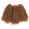 パッションツイストかぎ針編みの髪3バンドルマリーボブ黒人女性のためのキンキーカーリーヘア編組ウォーターウェーブ編組90g/pcs 8インチ短い