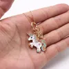 Fashion Jewelry Rainbow Heart Starfish Pendants Necklace Kids Girls Charming Pendant Long Chain Necklaces Cute Child