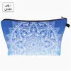 Who S Printing Mandala Ombre Blue Makeup Bags Cosmetic Organizer мешки для путешествий для путешествий.