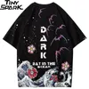 Hip Hop Männer Streetwear Haruku Japanische Große Welle T-shirt Kurzarm Baumwolle Sommer Casual Floral T-shirt Mode 210319