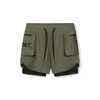 Men's Shorts Pantalones Cortos Deportivos De Dos Piezas Para Correr Doble Capa Tejido Falso Transpirable Al Aire Libre FitMen's