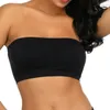 Bustiers & Corsets Double Women Plus Size Strapless Bra Bandeau Removable Padded Top Stretchy One Word Layer Tube TopBustiers