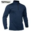 Tacvasen Spring / Fall Thermal Sports Sweater Mäns 1/4 dragkedja Andningsbar Gym Kör T-shirt Pullover Man ActiveWear 220408