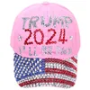 Berretto da baseball Trump per uomo donna cappello snapback in cotone unisex strass bling america cappellini hip-hop Gorras Casquette ZZA13405