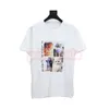 夏の半袖Tシャツデザイナーメンズ猫とドッグプリントティーレディースカジュアルピンクホワイトトップスサイズXS-L