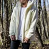 Winter Warm Men Winter Thick Hoodies Tops Fluffy Fleece Fur Jacket Hooded Coat Outerwear Long Sleeve Cardigans 220816