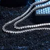 Цепи 3/4/5 мм S925 Серебряное серебряное серебряное серебряное ожерелье по теннисному каналу для женщин Хип -хоп