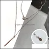 Chokers Necklaces Pendants Jewelry Ins Double Layers Geometric Choker For Women 100% Genuine 925 Sterling Sier Link Chain Necklace Ymn214