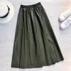 Neophil 80cm Women Leather Long Skirts Pockets Winter Elastic Waist ALine Flare Skirt Brand Thick Latex Falda Larga S21864 220701