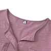 Tuangbiang mode v nack kvinnor bomull t skjortor två fickor lösa höst thirt kaffe koreansk högkvalitativ långärmad topps 220728