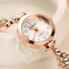 Relojes de pulsera Marca Lvpai Reloj de moda Mujer Pulseras de oro rosa de lujo Reloj de pulsera Cristal Cuarzo Vestido de negocios Reloj informal Relojes de pulsera