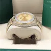 Full diamond gold Roman President Watch 2288238 gold men automatic mechanical Box