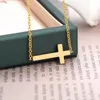 Naszyjniki wiszące Jezus Cross for Women Men Vintage Christian Crucifix Religijna biżuteria ze stali nierdzewnej Collier femme złoty łańcuch Chokerpend