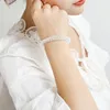 Mignon sirène couleur téléphone fil élastique élastique pour queue de cheval femmes concepteur bandeau couleur nacrée cheveux anneau corde accessoires