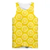 Мужская майка с 3D фруктами, лимоном, желтым принтом, свежая тема, мужская, унисекс, большой размер, повседневная, 220623