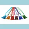 Pendant Necklaces Pendants Jewelry 6Pcs Art Frog Glass Murano Mix Color Necklace Lampwork Silk Rope Drop D Dhqv7