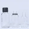 5-100 ML couvercle noir verre Essence Lotion bouteille avec bouchon à vis vide flacons en verre bricolage cosmétique conteneur YF0076