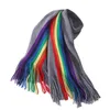 スカーフ虹色の冬のスカーフ女性のためのレディースロングショールラップファッション毛布エレガントなスカーフファムレディーススカーフ