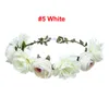 Vrouwen Rose Flower Headbands Floral Crown Wedding Klasland Haar kransen Bloemen kopstuk met lintfeestfestivals foto -rekwisieten