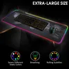 800x300x3mm Oyun Fare Pad RGB Oyuncu Bilgisayar Mousepad Back aydınlatmalı Mause Pad Büyük Masa Klavye LED Pad