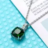 Pendant Necklaces Luxury Female Crystal Green Zircon Stone Necklace Cute Wedding Square Pendants For WomenPendant Sidn22