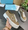 Scarpe designer donne in nylon scarpe gabardine tela sneaker wheel lady garerars piattaforma piattaforma solida elevata scarpa con scatola alta 5a qualità at1e