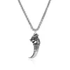 Pendant Necklaces Punk Cool Brave Wolf Teeth Necklace Women Men Lucky Jewelry Retrotitanium Steel Tooth Amulet NecklacePendant