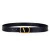 TopSelling Women's leather black belt fashion versatile women's smooth buckle belts Designer Famous brand