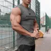 Muscleguys Gym Clothing V Neck Compression Sleeveless Shirt Fitness Mens Tank Top Cotton Bodybuilding Tankop Workout Vest 220623