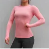 Tenues de yoga Vêtements de sport pour femmes pour fitness femmes jersey sans couture à manches longues gym sport petit haut femme hauts d'entraînement t-shirt