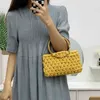 Women Handbags Ring Woven Cotton Ladies Top Handle Bags Summer Fashion Casual Female Clutch Hollow Weave Girls Purses Bamboo New G220524