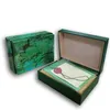 SW Caixas Rolex High R Quality O Luxo L Watch E Green X Box Papers Rel￳gios Cart￣o de bolsa de couro para Rolx Certificado Bolsa Acesso