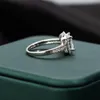 Eheringe, klassischer geometrischer quadratischer Zirkon, Versprechen für Frauen, Damen, Temperament, Trend, Zeigefingerring, Jubiläumsgeschenk