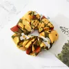 Women Girls Vivid Floral Color Chiffon Cloth Elastic Ring Hair Ties Accessories Ponytail Holder Hairbands Rubber Band Scrunchies