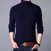 Maglia da uomo di marca a collo alto pullover lavorato a maglia che tocca il fondo della camicia Arrivi moda maschile casual slim tinta unita maglione di lana elasticizzata 220815