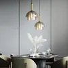 Lâmpadas pendentes Luzes de vidro led de luxo italiano Modern penduradas decoração de teto quarto de janta de cozinha de iluminação interna da cozinha