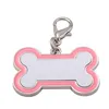 Sublimation Dog Tags Blanks Botvorm Zinklegering Hond Kat Huisdier ID-kaart Thermische overdracht DIY Hanger Sleutelhanger voor aangepast afdrukken