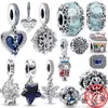 2023 New 925 Sterling Silver Snowflakes Glittering Plant Cluster Suspension Suspension Jewelry Original Pandora Bracelet Jewelry