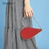 Diamond Red Heart Evening Clutch Bags Women Designer Chic Acrylic Handle Black Purse For Wedding Party Sac A Main 220611