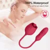 2022 Nya rosvibratorer för kvinnor med tunga som slickar tryckande G-Spot Vibrator Kvinnlig dildo Sexiga leksaker varor Vuxen 18