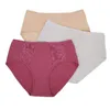 Lace Women's Panties Plus Size Underkläder Panti Andas Bomull Briefs Sexig Underkläder Kvinna Cloth 3pcs / Lot 220426