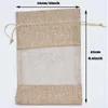 Organza Jute Bags Burlap Drawstring Bag 웨딩 파티 선물 가방 선물 가방 선물 가방 10x14cm 13x18cm 16x22cm