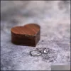 Träförlovnings Ringbär Box Rustik Beställningsbröllop Bröllop Kudde Graverat Namn Square Present Trä Smycken Drop Leverans 2021 Lådor