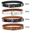 Belts Men Women Metal Button Adjustable Rivet Waistband Studded Belt PU Leather Square BeadsBelts