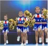 Kläduppsättningar cheerleaders grupper barn skol pojkar flickor aerobics kostymer tävling baby uniform klänning kjolkläder